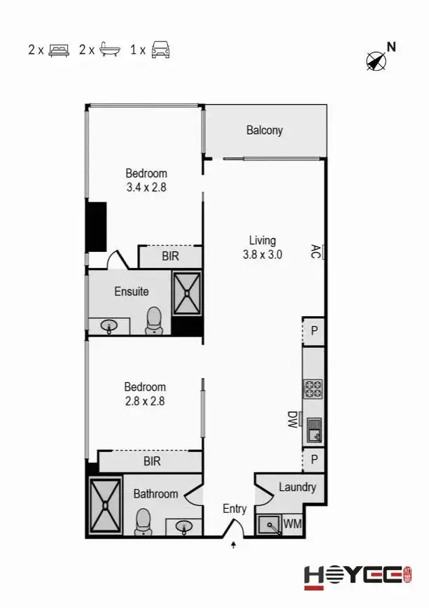 Floorplan of Homely apartment listing, 2502/120 A'Beckett Street, Melbourne VIC 3000