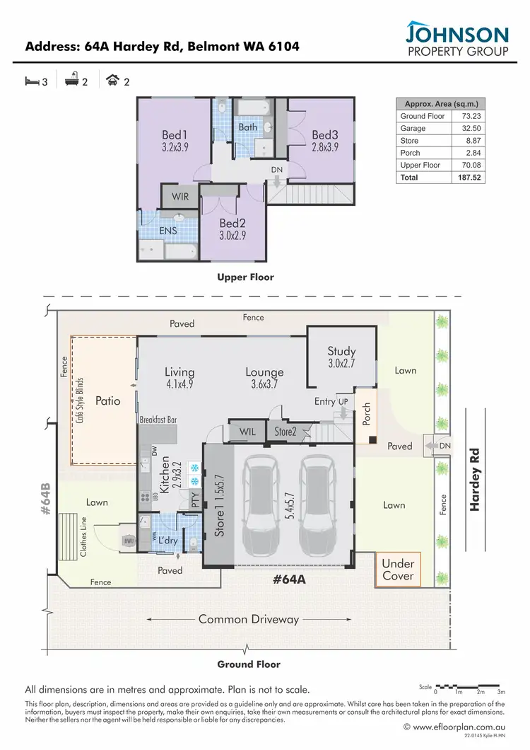 Floorplan of Homely townhouse listing, 64a Hardey Road, Belmont WA 6104