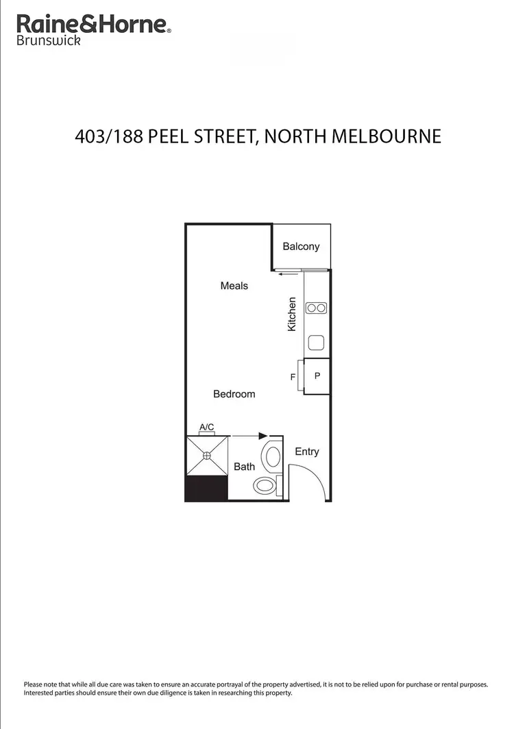 Floorplan of Homely studio listing, 403/188 Peel Street, North Melbourne VIC 3051