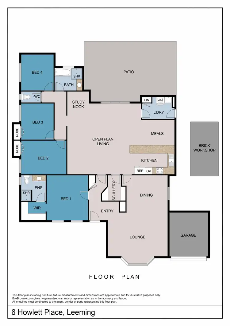 Floorplan of Homely house listing, 6 Howlett Place, Leeming WA 6149