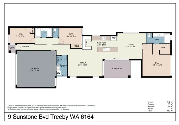 Floorplan of Homely house listing, 9 Sunstone Boulevard, Treeby WA 6164