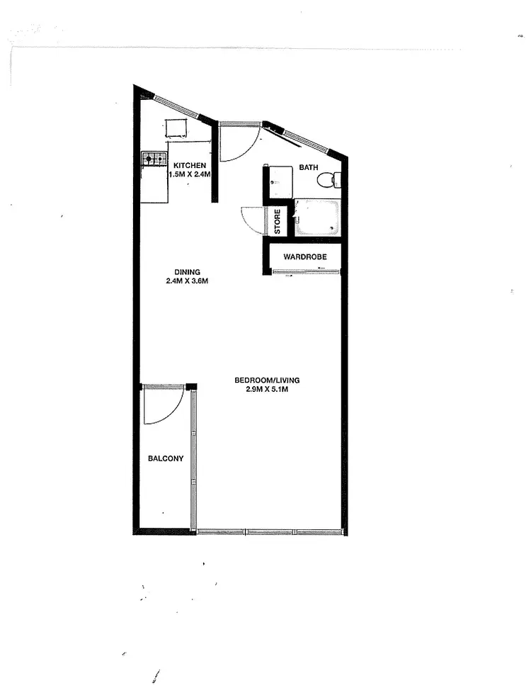 Floorplan of Homely studio listing, 44/2 Parkes Street, Kirribilli NSW 2061