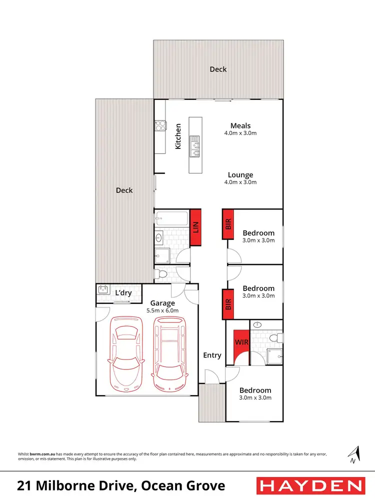 Floorplan of Homely house listing, 21 Milborne Dr, Ocean Grove VIC 3226