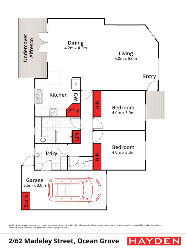 Floorplan of Homely unit listing, 2/62 Madeley Street, Ocean Grove VIC 3226