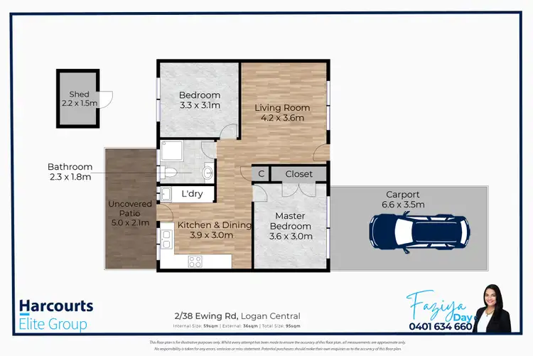 Floorplan of Homely townhouse listing, 2/38 Ewing Road, Logan Central QLD 4114