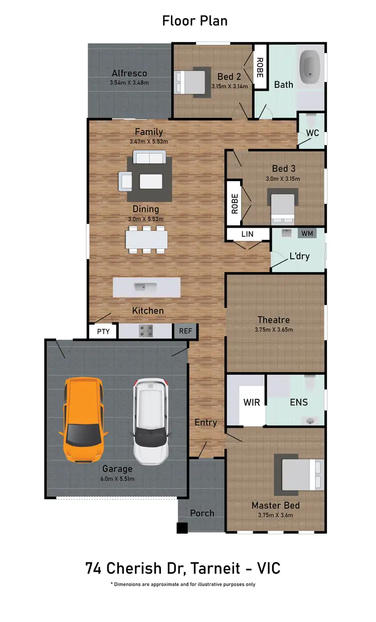 Floorplan of Homely house listing, 74 Cherish Drive, Tarneit VIC 3029