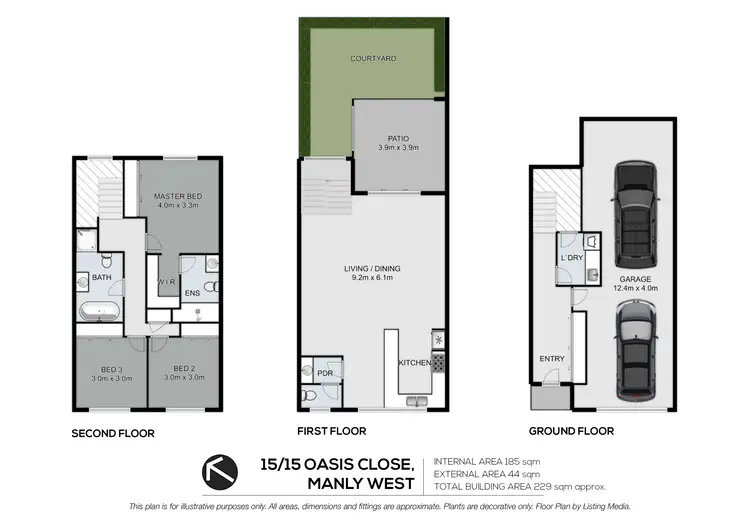 Floorplan of Homely townhouse listing, 15/15 Oasis Close, Manly West QLD 4179