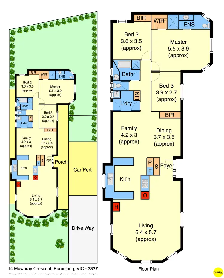 Floorplan of Homely house listing, 14 Mowbray Crescent, Kurunjang VIC 3337