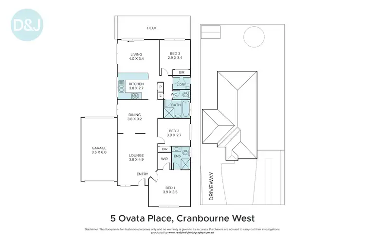 Floorplan of Homely house listing, 5 Ovata Place, Cranbourne West VIC 3977