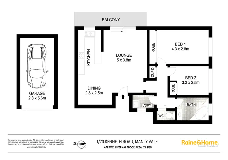 Floorplan of Homely apartment listing, 1/70 Kenneth Road, Manly Vale NSW 2093