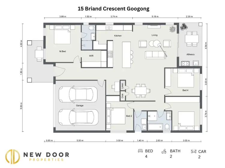 Floorplan of Homely house listing, 15 Briand Crescent, Googong NSW 2620