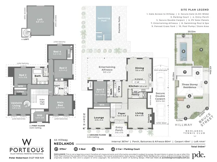 Floorplan of Homely house listing, 44 Hillway, Nedlands WA 6009