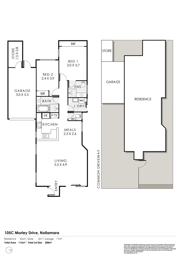 Floorplan of Homely villa listing, 105C Morley Drive, Nollamara WA 6061