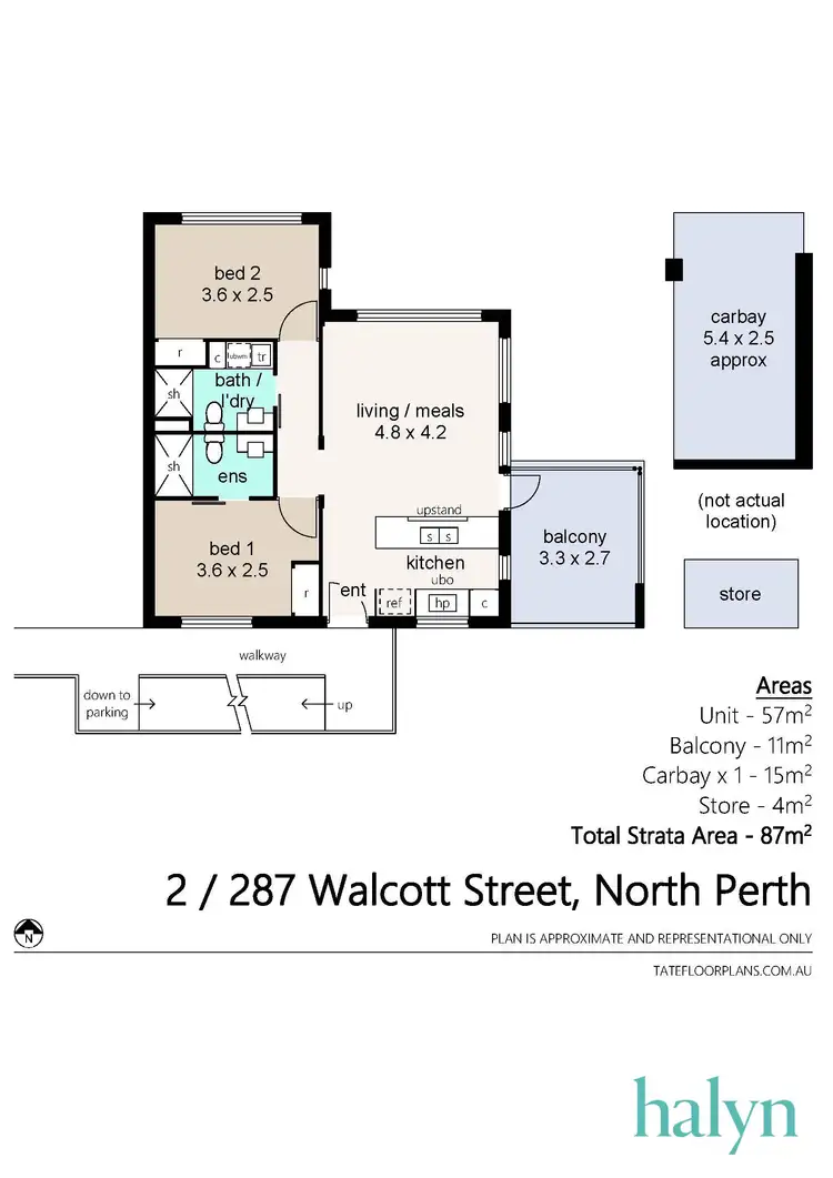 Floorplan of Homely apartment listing, 2/287 Walcott Street, North Perth WA 6006