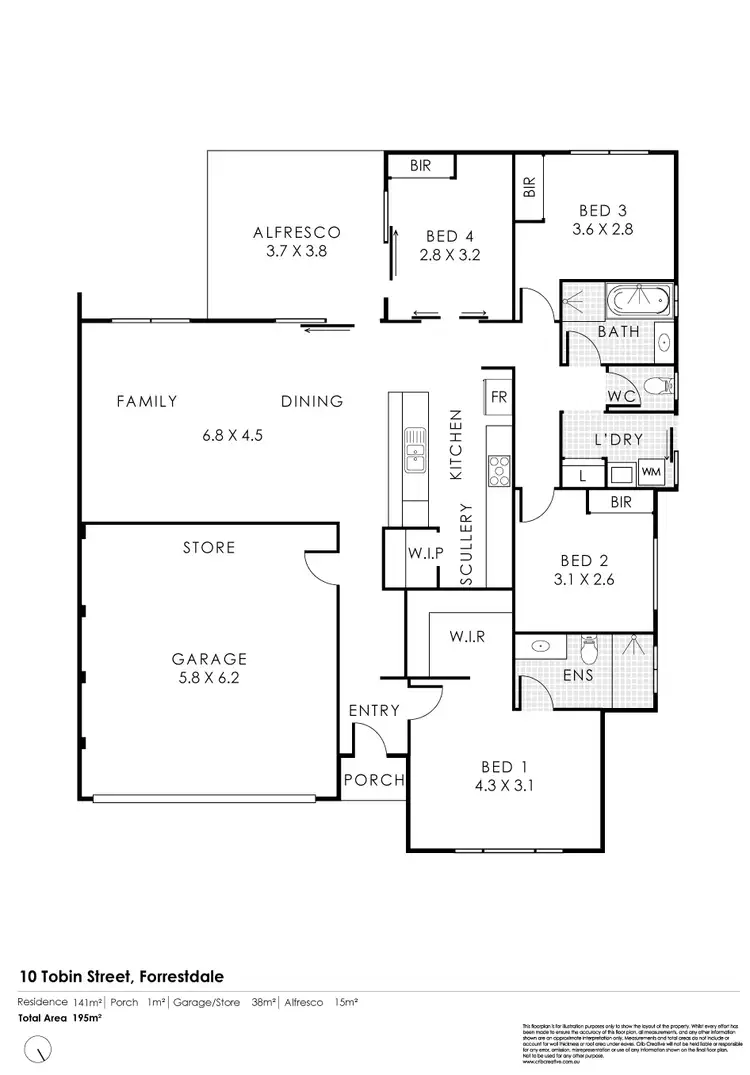Floorplan of Homely house listing, 10 Tobin Street, Forrestdale WA 6112