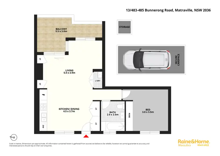 Floorplan of Homely apartment listing, 13/483-485 Bunnerong Road, Matraville NSW 2036