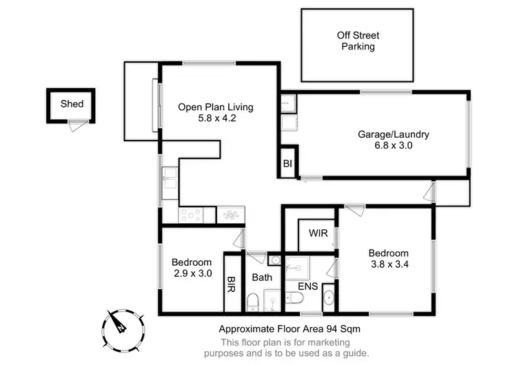 Floorplan of Homely unit listing, 3/21 Turquoise Way, Kingston TAS 7050
