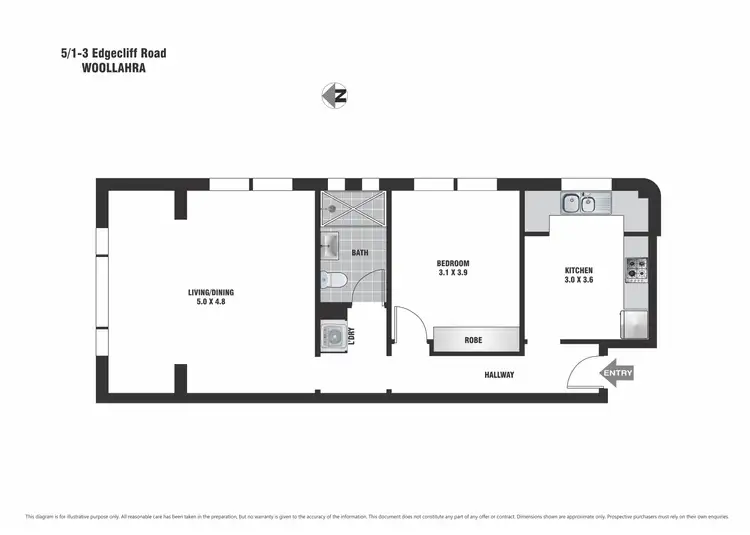 Floorplan of Homely apartment listing, 5/1-3 Edgecliff Road, Woollahra NSW 2025