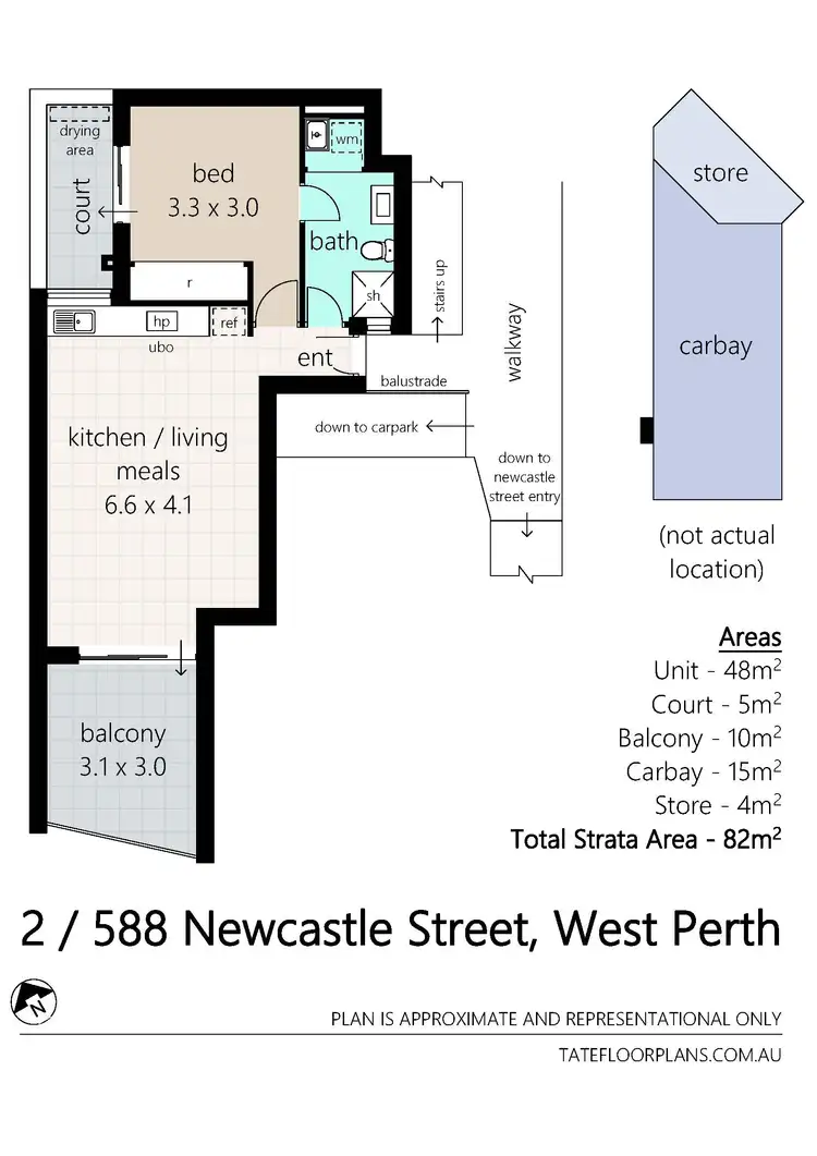 Floorplan of Homely apartment listing, 2/588 Newcastle Street, West Perth WA 6005
