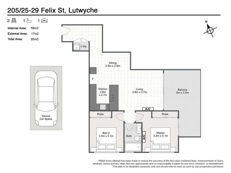 Floorplan of Homely unit listing, 205/25-29 Felix Street, Lutwyche QLD 4030