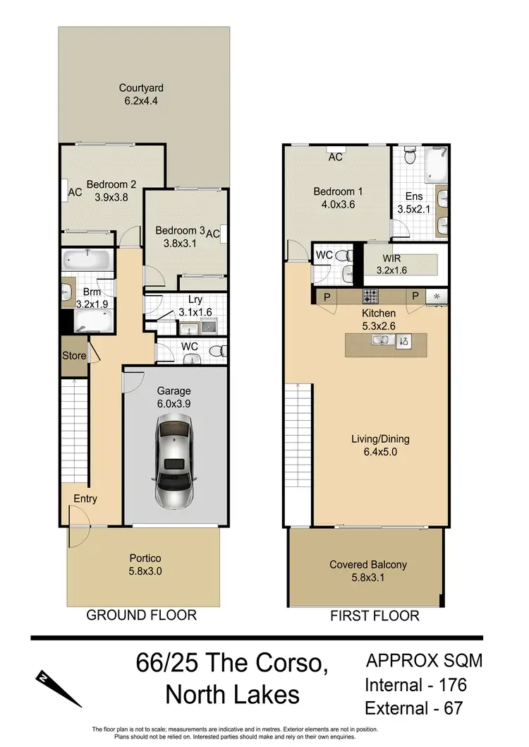 Floorplan of Homely townhouse listing, 66/25 The Corso, North Lakes QLD 4509