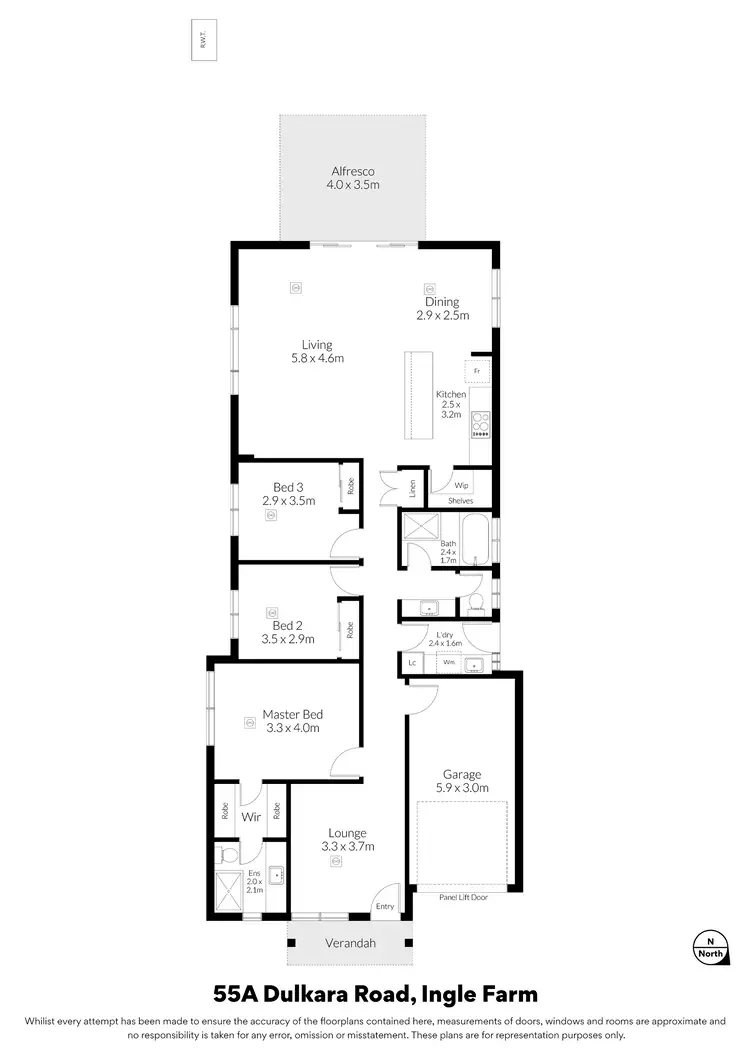 Floorplan of Homely house listing, 55A Dulkara Road, Ingle Farm SA 5098