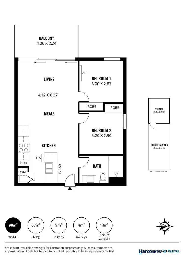 Floorplan of Homely apartment listing, 1505/156 Wright Street, Adelaide SA 5000