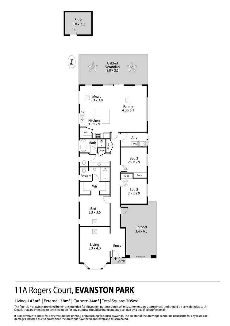 Floorplan of Homely house listing, 11A Rogers Court, Evanston Park SA 5116