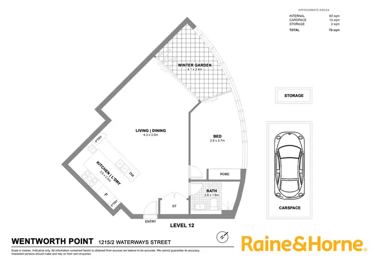 Floorplan of Homely apartment listing, 1215/2 Waterways St, Wentworth Point NSW 2127