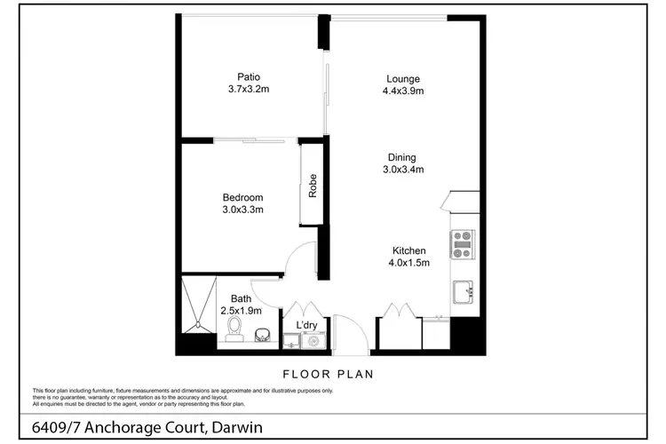 Floorplan of Homely unit listing, 6409/7 Anchorage Court, Darwin City NT 800