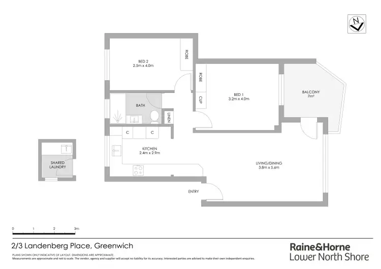 Floorplan of Homely apartment listing, 2/3 Landenburg Place, Greenwich NSW 2065