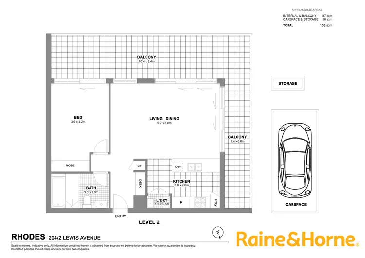 Floorplan of Homely apartment listing, 204/2 Lewis Avenue, Rhodes NSW 2138