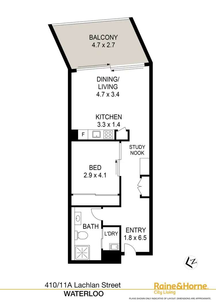 Floorplan of Homely apartment listing, 410/11A Lachlan Street, Waterloo NSW 2017