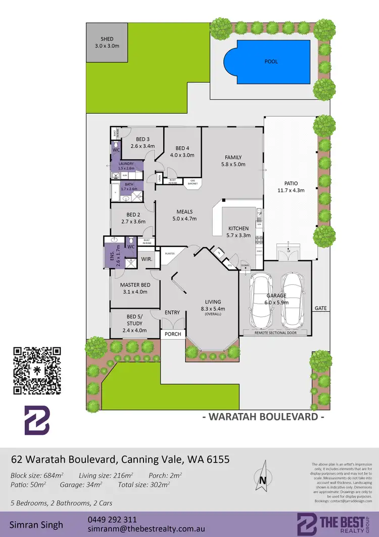 Floorplan of Homely house listing, 62 Waratah Boulevard, Canning Vale WA 6155