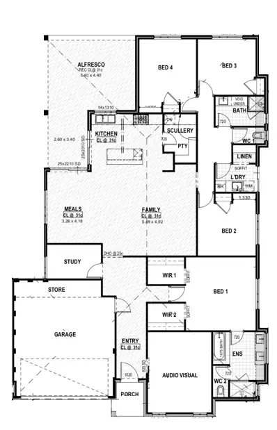 Floorplan of Homely house listing, 45 Windrow Grove, Whitby WA 6123