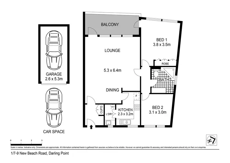 Floorplan of Homely apartment listing, 1/7-9 New Beach Road, Darling Point NSW 2027