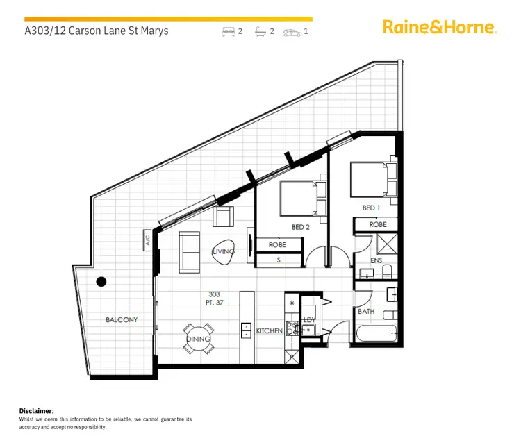 Floorplan of Homely apartment listing, A303/12 Carson Lane, St Marys NSW 2760