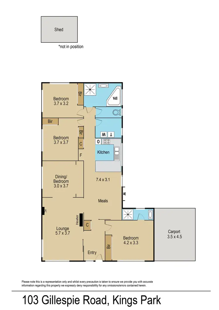 Floorplan of Homely house listing, 103 Gillespie Road, Kings Park VIC 3021
