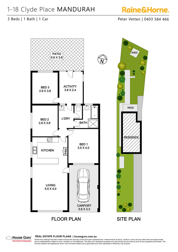 Floorplan of Homely house listing, 1/18 Clyde Place, Mandurah WA 6210