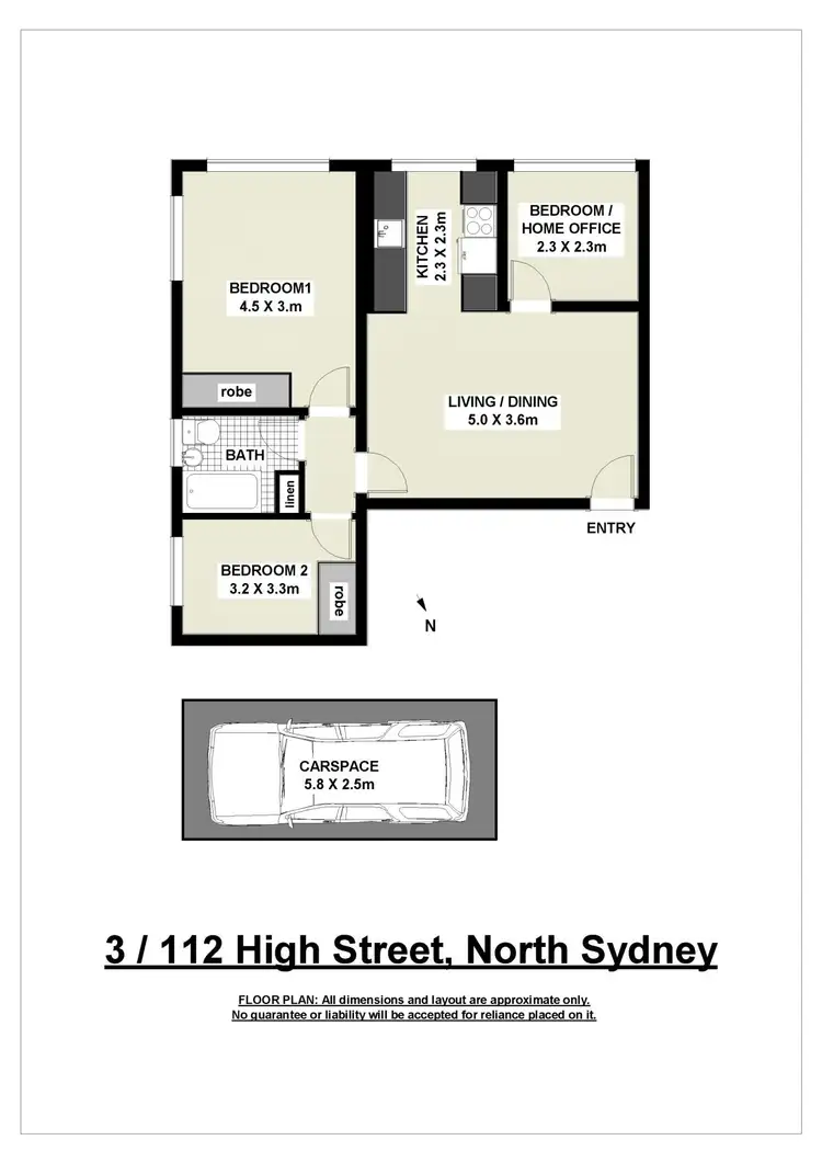 Floorplan of Homely apartment listing, 3/112 High Street, North Sydney NSW 2060