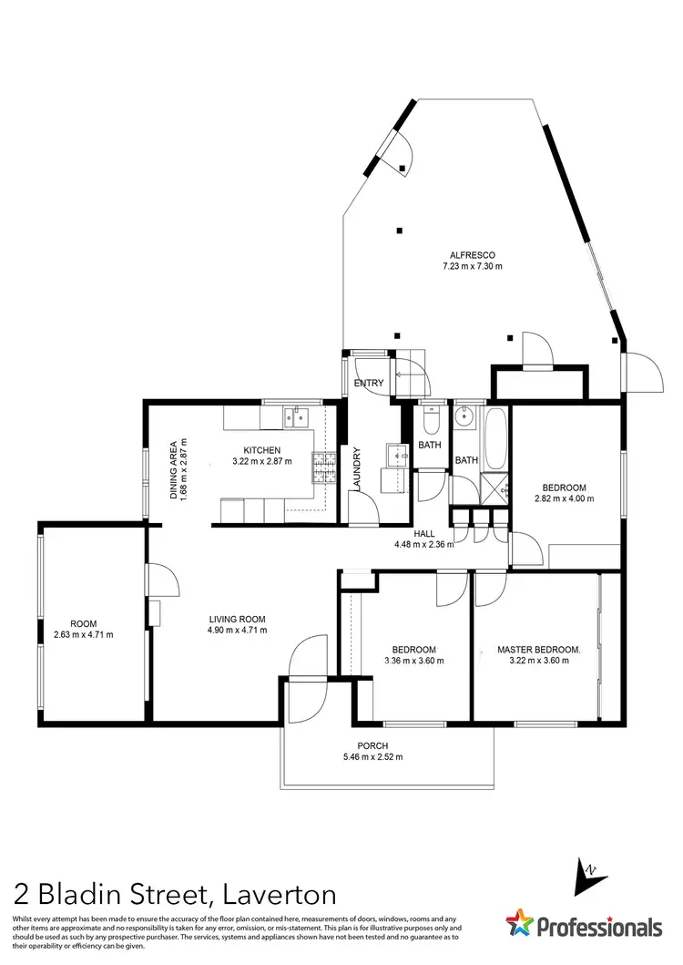 Floorplan of Homely house listing, 2 Bladin Street, Laverton VIC 3028
