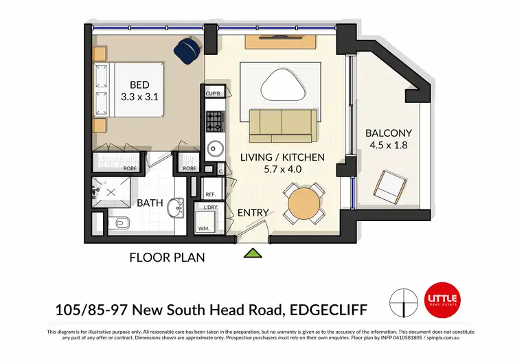 Floorplan of Homely apartment listing, 105/85-97 New South Head Road, Edgecliff NSW 2027