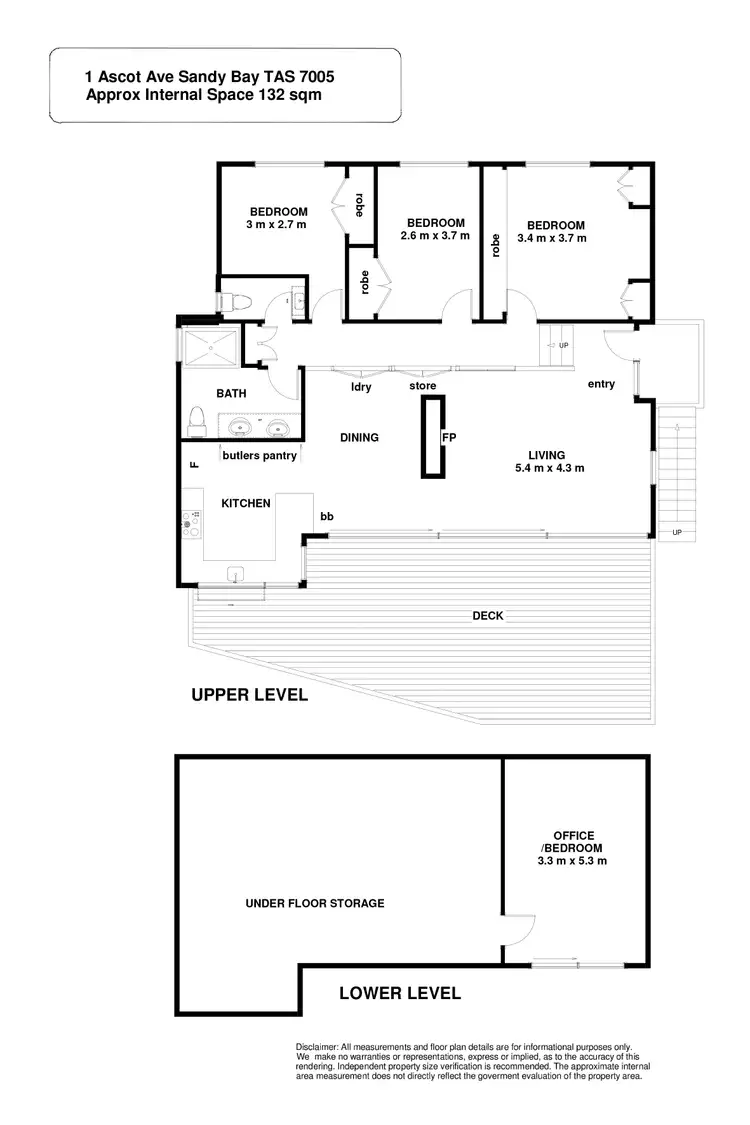 Floorplan of Homely house listing, 1 Ascot Avenue, Sandy Bay TAS 7005