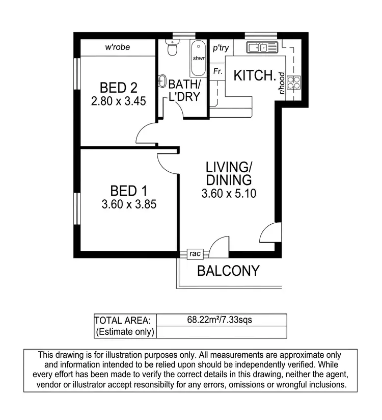 Floorplan of Homely unit listing, 10/9-11 Rose Street, Glenelg SA 5045