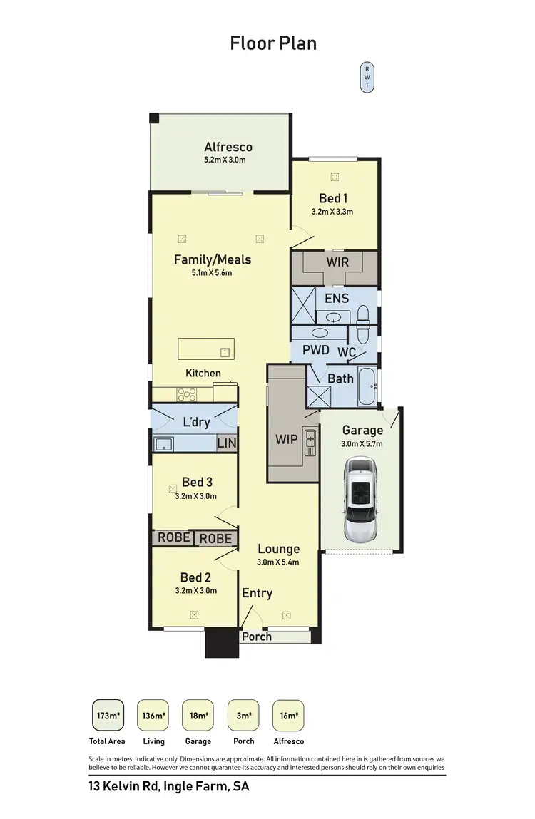 Floorplan of Homely house listing, 13 Kelvin Road, Ingle Farm SA 5098