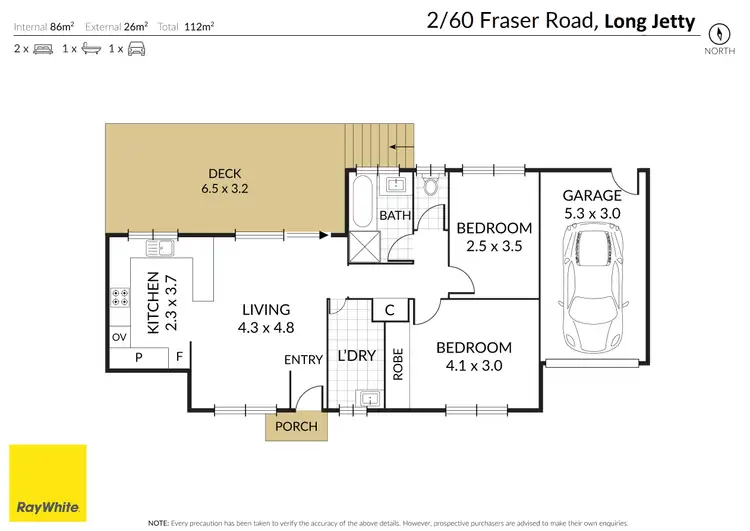 Floorplan of Homely villa listing, 2/60 Fraser Road, Long Jetty NSW 2261