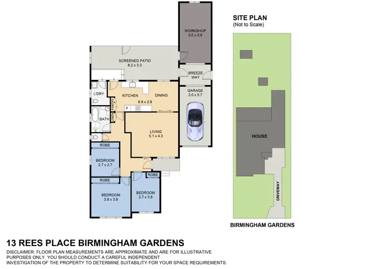 Floorplan of Homely house listing, 13 Rees Place, Birmingham Gardens NSW 2287