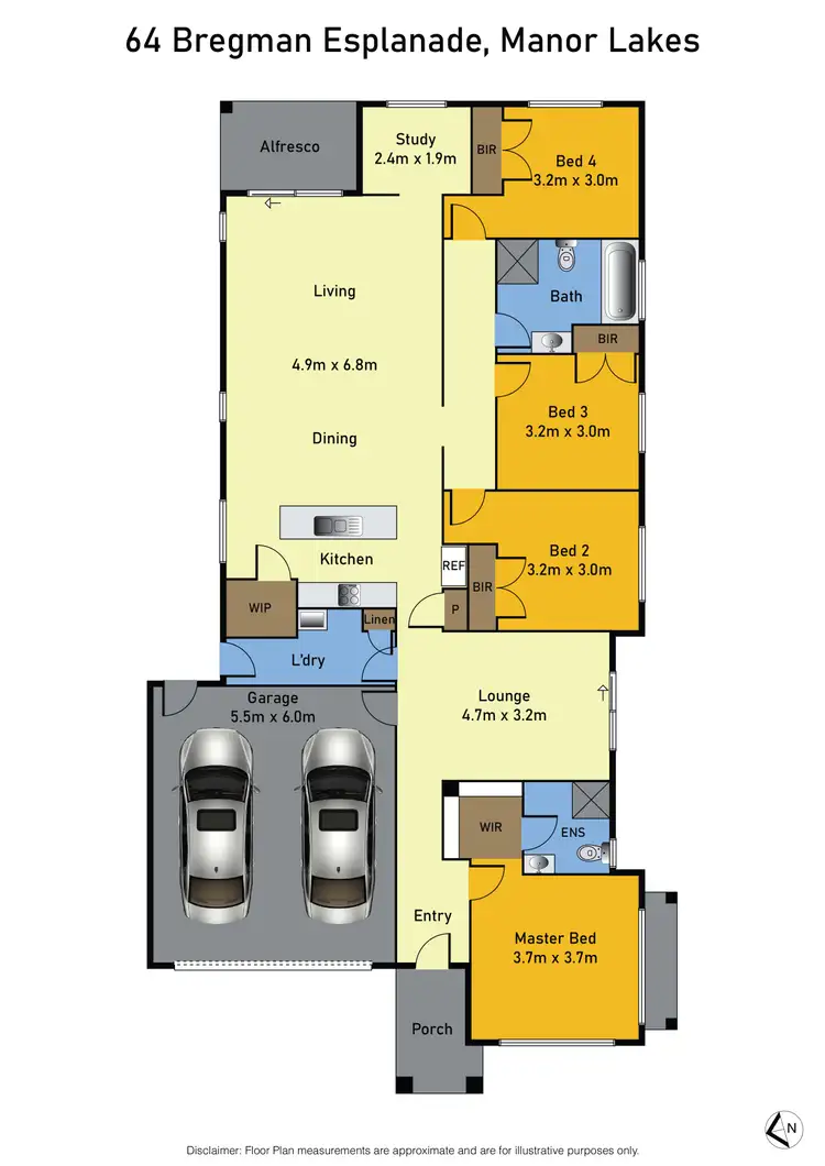 Floorplan of Homely house listing, 64 Bregman Esplanade, Manor Lakes VIC 3024