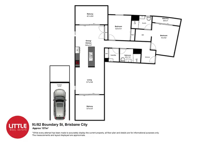 Floorplan of Homely apartment listing, 91/82 Boundary Street, Brisbane City QLD 4000