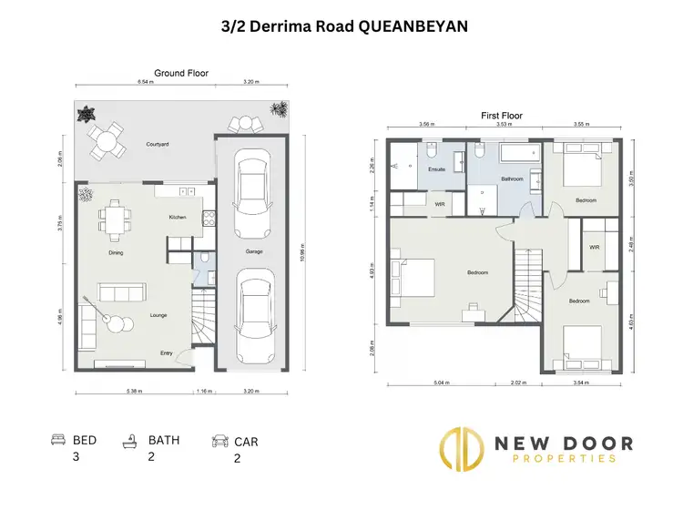 Floorplan of Homely townhouse listing, 3/2 Derrima Road, Queanbeyan NSW 2620